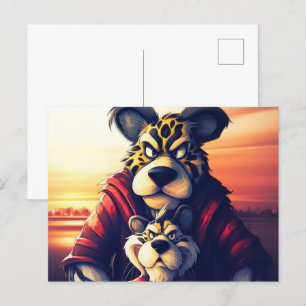 Lion Cute Postkarte