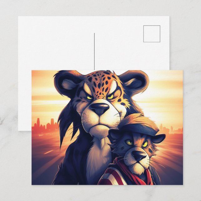 Lion Cute Postkarte (Vorne/Hinten)