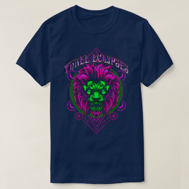 Lion Cyberpunk Dystopian Futuristic Postmoderne Wi T-Shirt (Design vorne)