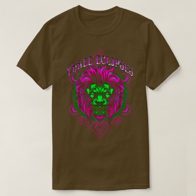 Lion Cyberpunk Dystopian Futuristic Postmoderne Wi T-Shirt (Design vorne)