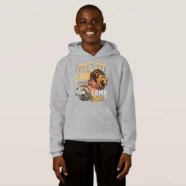 Lion de Juda Agneau de Dieu Sweat - shirt à capuch (Devant entier)
