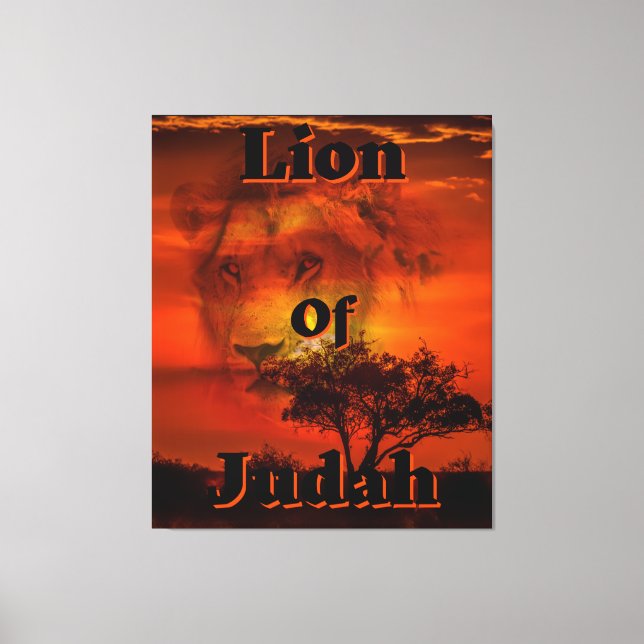Lion De Juda Tribe Biblique Toile Mur Art (Recto)