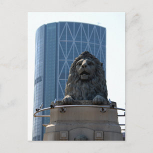Lion de pierre à Calgary carte postale