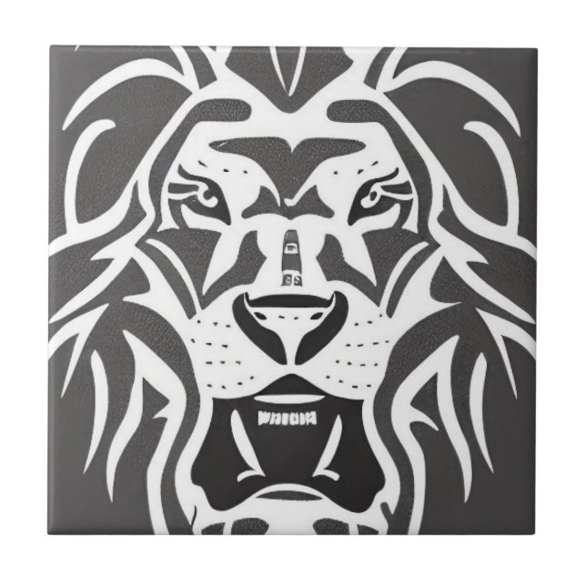 Lion decal white on grau fliese (Vorderseite)