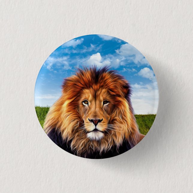 Lion der König des Waldes Button (Vorderseite)