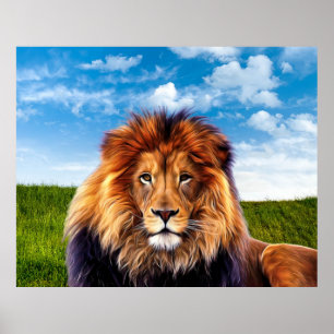 Lion der König des Waldes Poster