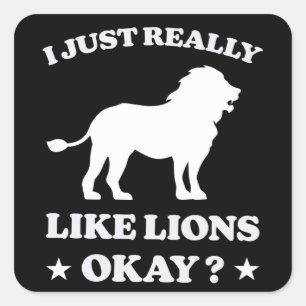 Lion Design Big Cat Lions Coole Tierkatzen Geschen Quadratischer Aufkleber