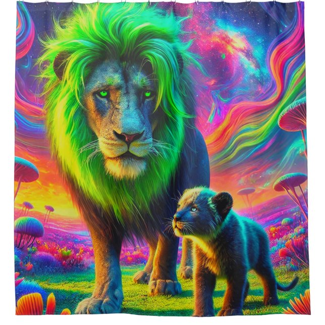 Lion Design Duschvorhang (Vorderseite)