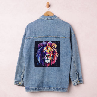 Lion Designer Denim Jacke für Damen und Herren