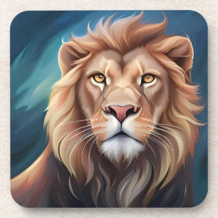 Lion Digital Art Portrait-56556 Getränkeuntersetzer