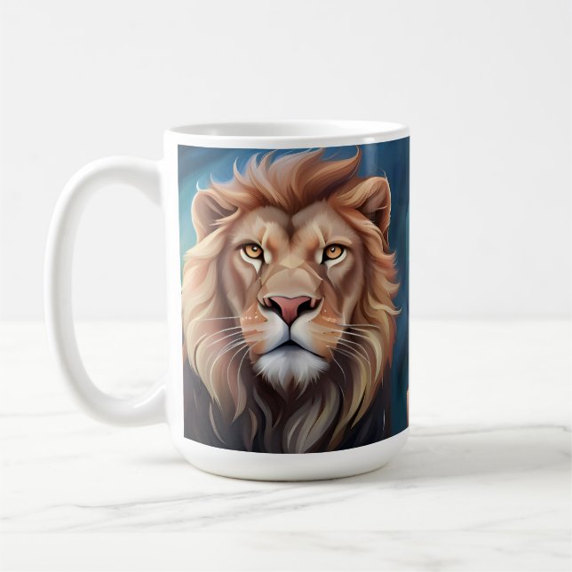 Lion Digital Art Portrait-56556 Kaffeetasse (Links)