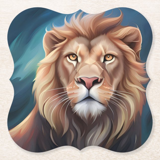 Lion Digital Art Portrait-56556 Untersetzer (Vorderseite)
