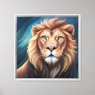 Lion Digital Art Portrait Leinwanddruck