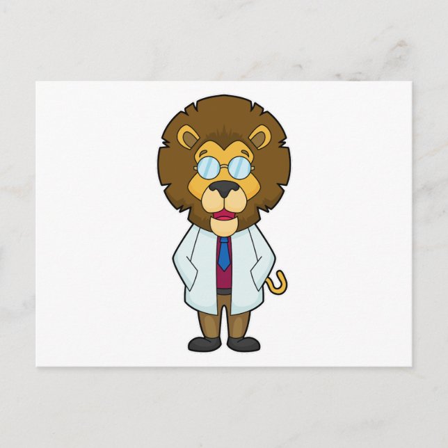 Lion Doctor's Coat Postkarte (Vorderseite)