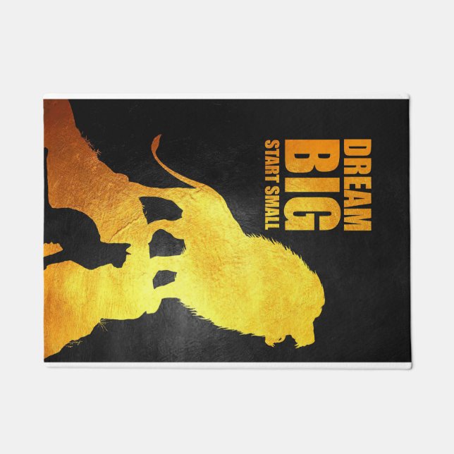 Lion Dream Big Start Small Fußmatte (Vorderseite)
