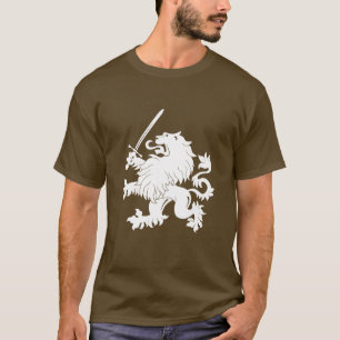 Lion effréné avec le T-shirt d'héraldique d'ép