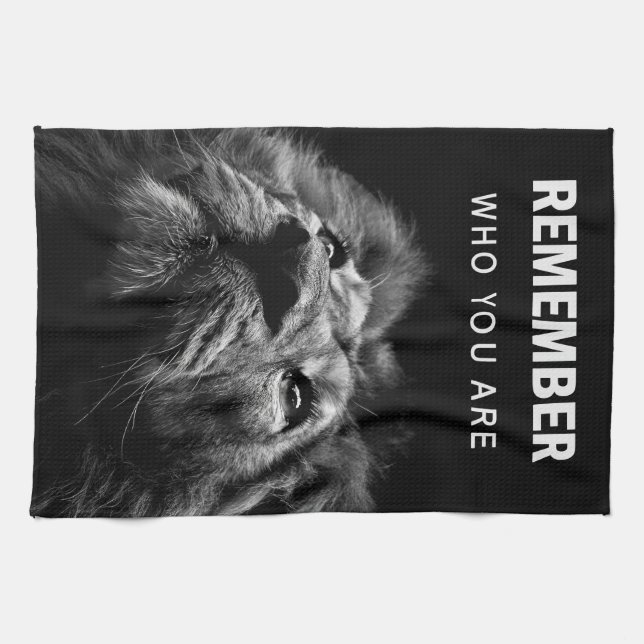 Lion erinnere dich daran, wer du bist geschirrtuch (Horizontal)