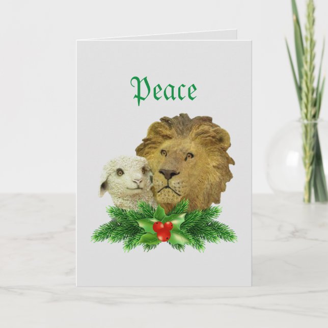 Lion et agneau Carte religieuse de Noël (Devant)