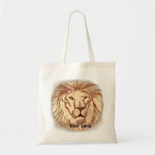 Lion Face custom name Tote Bag