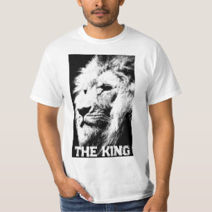 Lion Face King Elegante Moderne Mens Template Weiß T-Shirt