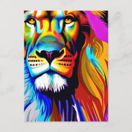 Lion Face Mystical Fantasy Art Postkarte
