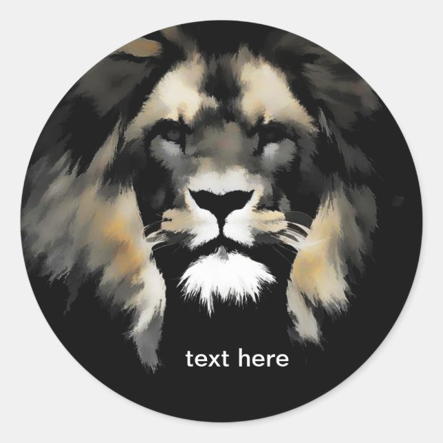Lion Face Wildlife Stickers (Vorderseite)