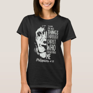 Lion Faith Ich kann alles durch Christus Christi t T-Shirt