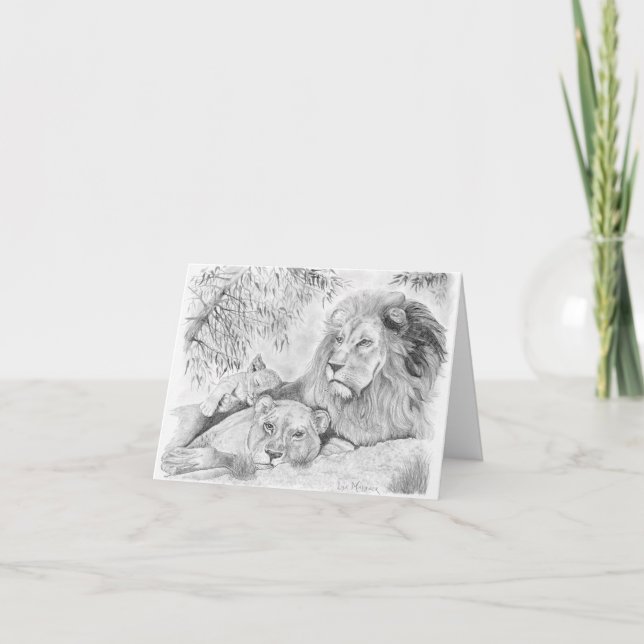 Lion Family Karte (Vorderseite)