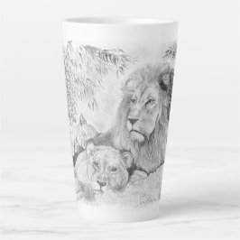 Lion Family Latte Mug