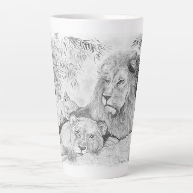 Lion Family Latte Mug (Devant)