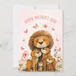Lion Family Liebe Sie Mama Mütter Tageskarte Einladung