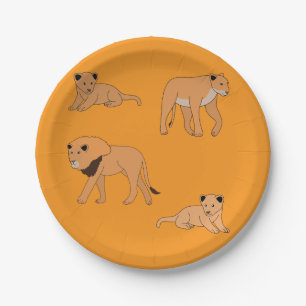 Lion Family Pappteller