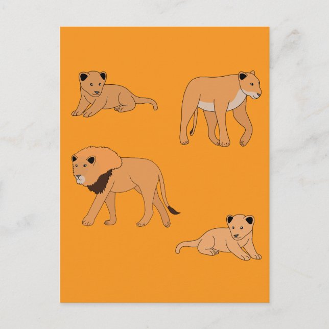 Lion Family Postkarte (Vorderseite)