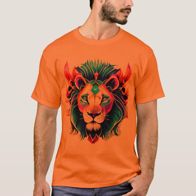 Lion & Feathes T - Shirt (Vorderseite)