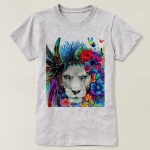 Lion Floral Design T-Shirt