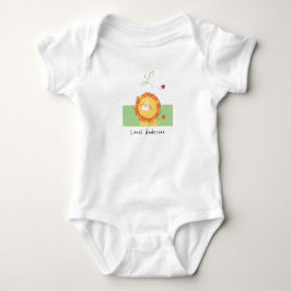 Lion ・ Fügen Sie Ihren Namen Niedlich Alphabet Mon Baby Strampler