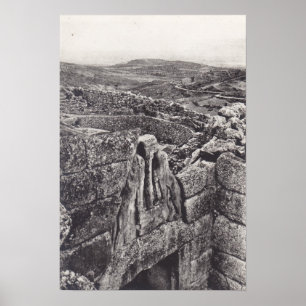 LION GATE & GRAVE CIRCLES MYCENAE GRÈCE POSTER