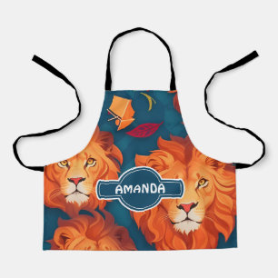 Lion Geometric Personalisiertes Muster Schürze