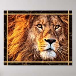 Lion-Gesichtspresse Schließen Foto Image Print Pos Poster