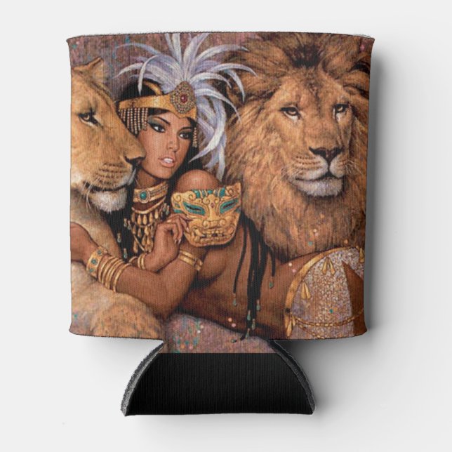 Lion Goddess Ägyptische Prinzessin Can Cooler Dosenkühler (Vorderseite)