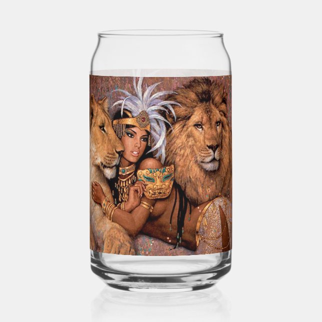 Lion Goddess Egyptian Princess Glass Dosenglas (Vorderseite)