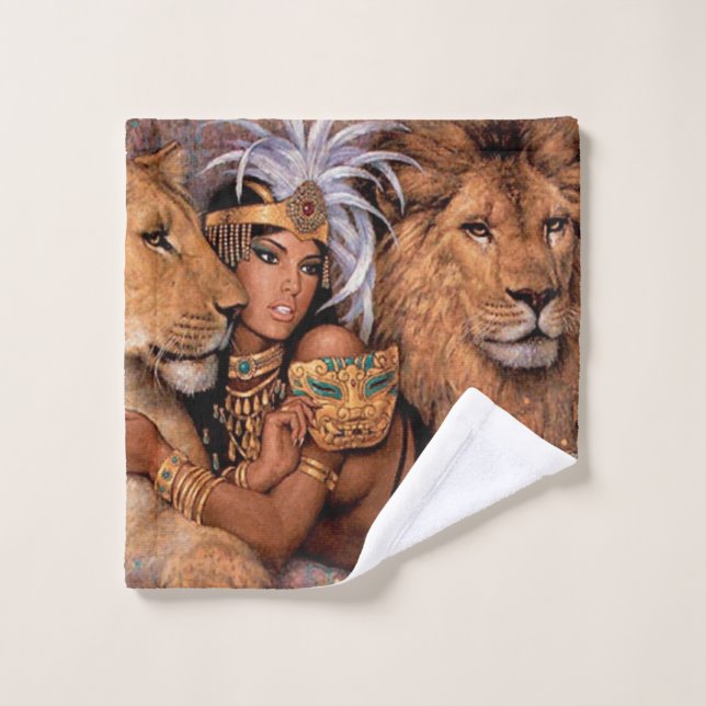 Lion Goddess Egyptian Princess Wash Tuch (Waschlappen)