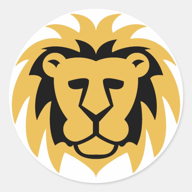 Lion Gold Runder Aufkleber (Vorderseite)