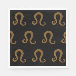 Lion Golden Zodiac Astrologie Zeichen Custom Serviette