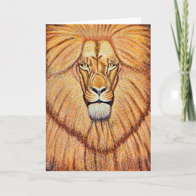 Lion Greeting Card Feiertagskarte (Vorderseite)