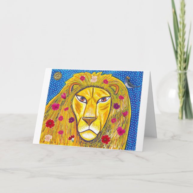 Lion Greeting Card Feiertagskarte (Vorderseite)