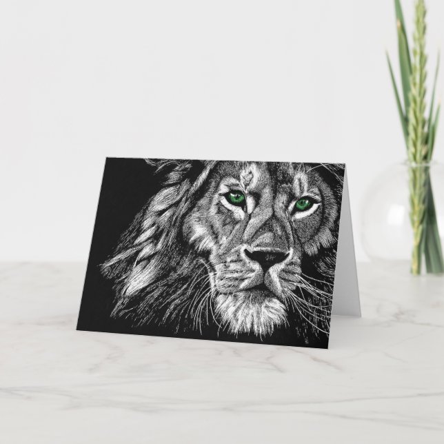 Lion Greeting Card Karte (Vorderseite)