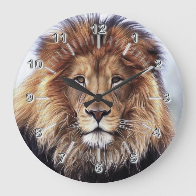 Lion Große Wanduhr (Vorderseite)