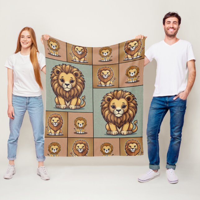 Lion Group Pattern Fleecedecke (Beispiel)