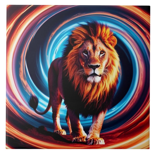 Lion Gyre Decorative Tile Fliese (Vorderseite)